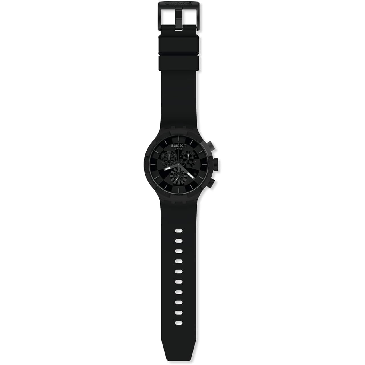 Swatch Big Bold Chrono Unisex Watch Casual Plastic Black Automatic Waterproof Checkpoint Black