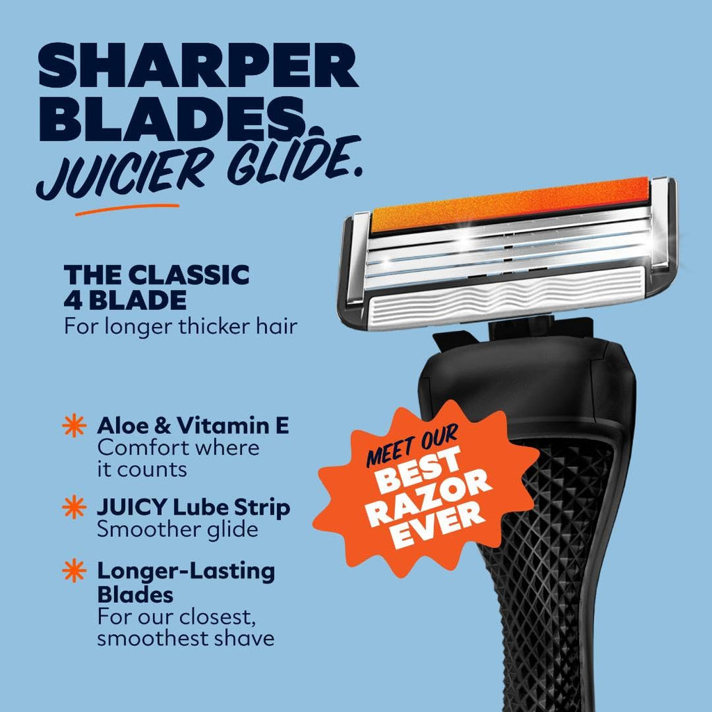 Dollar Shave Club | Travel Shave Set | 4 Swift Rinse Refill Cartridges, 1 Handle (Black), 1 Razor Cover