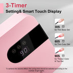 JODSONE U V Nail Lamp Rechargeable Portable with 3 Timers and LCD Display Screen for Cordless Nail Dryer Gel Pink