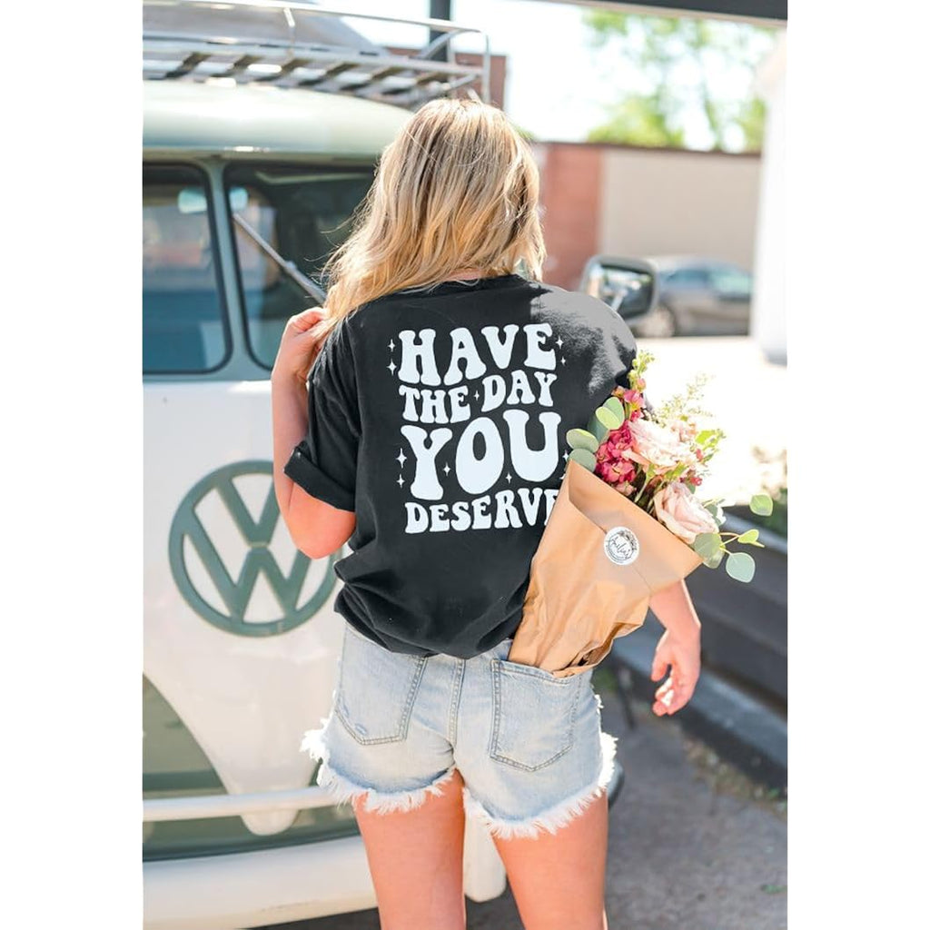ASTANFY Oversized Tshirts for Women: Deserve Day Shirt Funny Skeleton Shirts Casual Oversized Graphic Tees Tops Grey