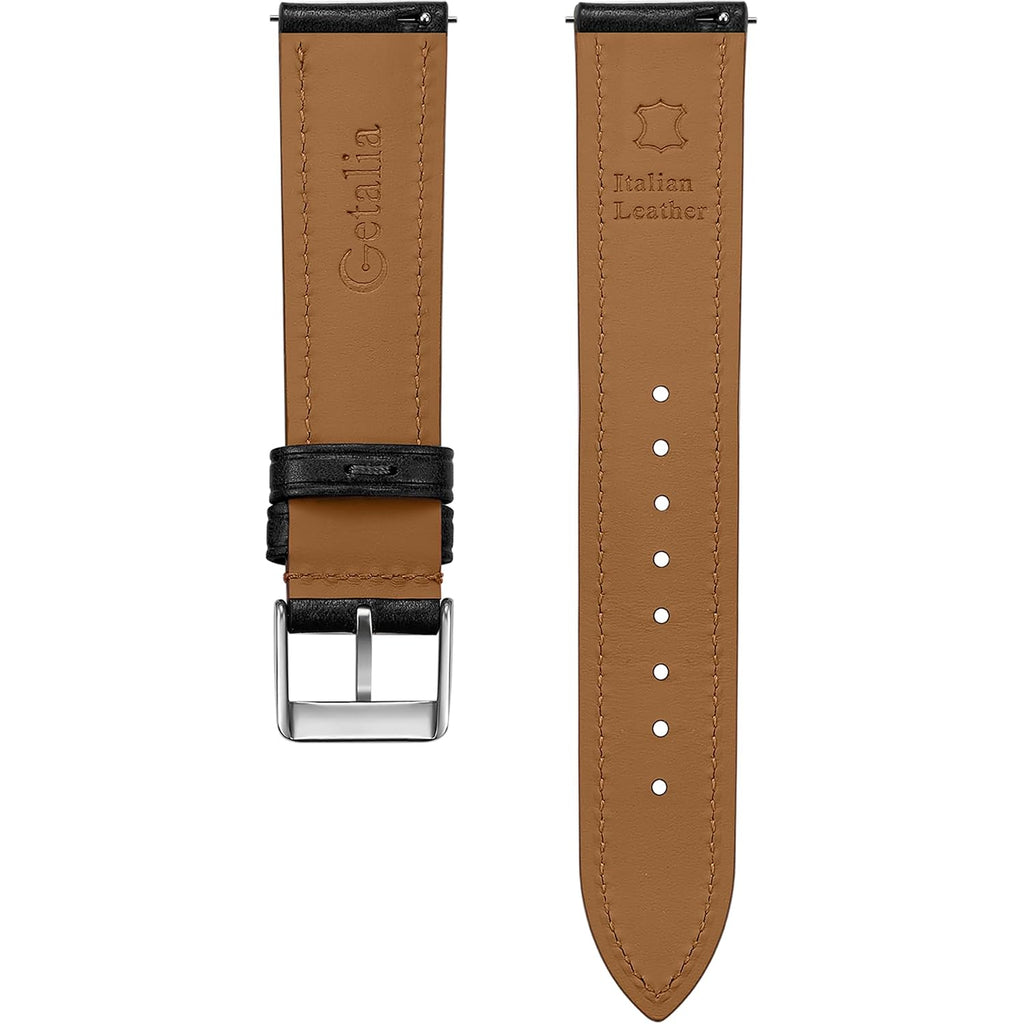 Getalia Italian Leather Watch Band Tuscany Natural Vegetable-Tanned Full Grain Genuine Leather,18Mm 19Mm 20Mm 21Mm 22Mm Quick Release Replacement Watch Straps For Men And Women Thick And Soft
