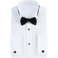 Gollnwe Tuxedo Shirts For Men Wing Collar French Cuff With Cufflinks And Bow Tie