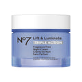 No7 Lift And Luminate Triple Action Fragrance-Free Night Cream – Anti-Wrinkle Collagen Peptide Brightening Moisturizer With Hyaluronic Acid, Hibiscus, And Vitamin C (50Ml)