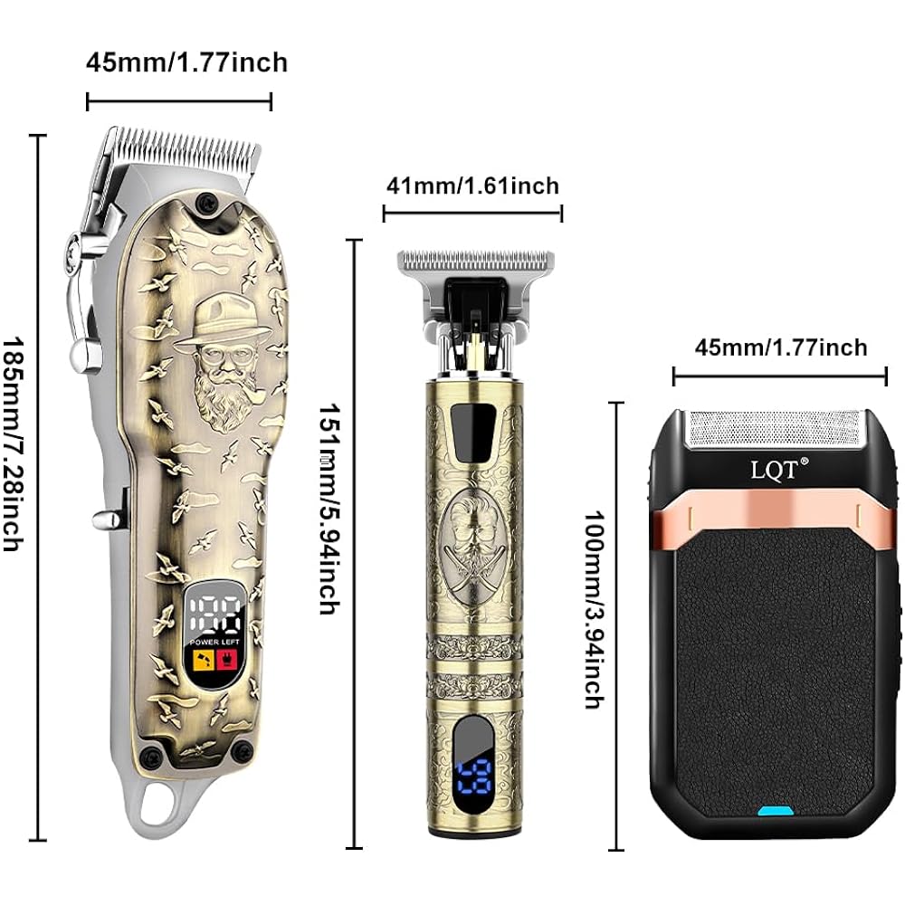 Hair Clippers Set for Men, Hair Clipper Trimmer with LED Display, Professional Cordless Hair Clipper Shaver Beard Trimmer, Hair Cutting Machine for Men, Holiday Gift for Him Father's Day Gift