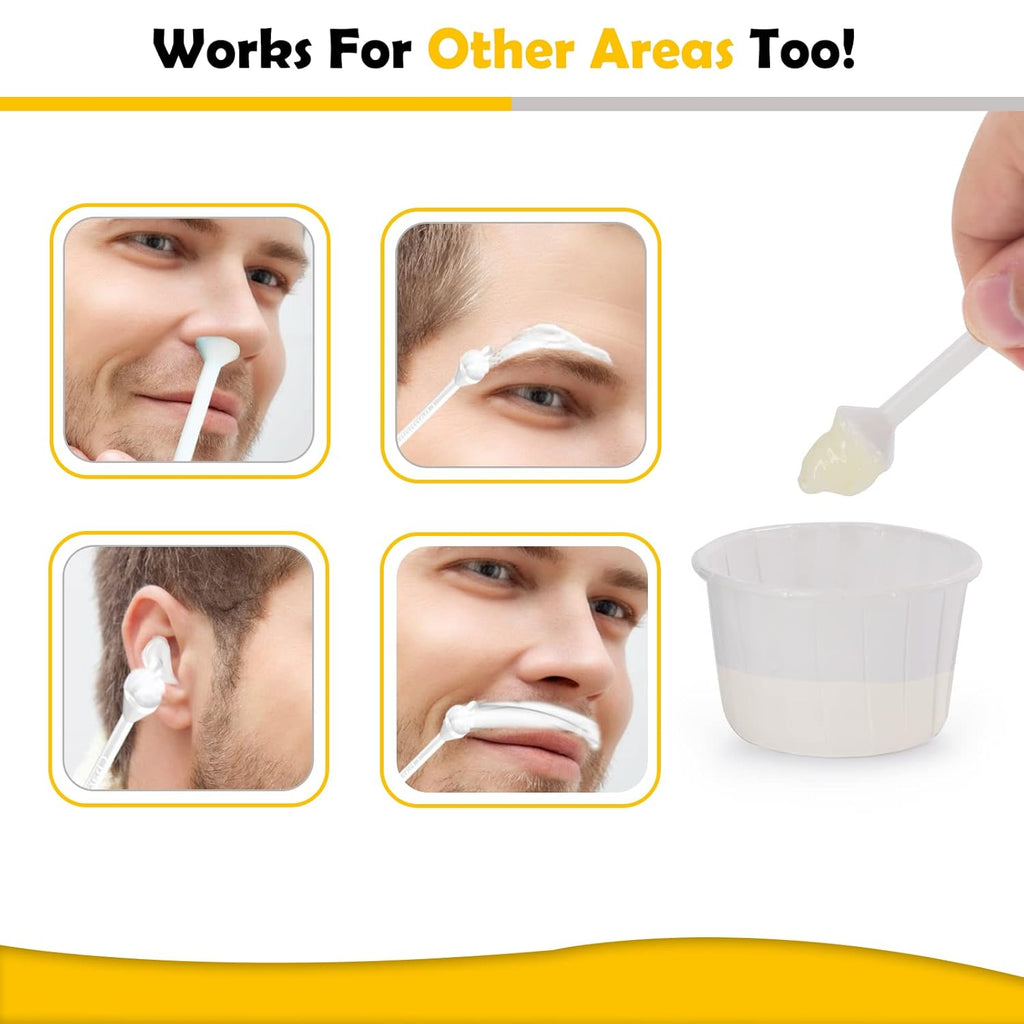 120g Wax Nose Wax Kit, Nose Hair Wax Kit with 40 Applicators, Quick & Painless Nose Waxing Kit for Men and Women, Nose Hair Remover Kits Used 20 Times Usage
