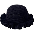 Crochet Bucket Hat for Womens Knitted Hat Trendy Fisherman Hat Foldable Handmade Bucket Cap for Travel Daily Wear A-pure Black