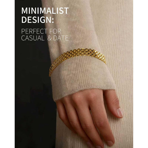 14K Gold Plated10mm Mesh Chain Link Bracelet | Gold Bracelets For Women | Jewelry Gift