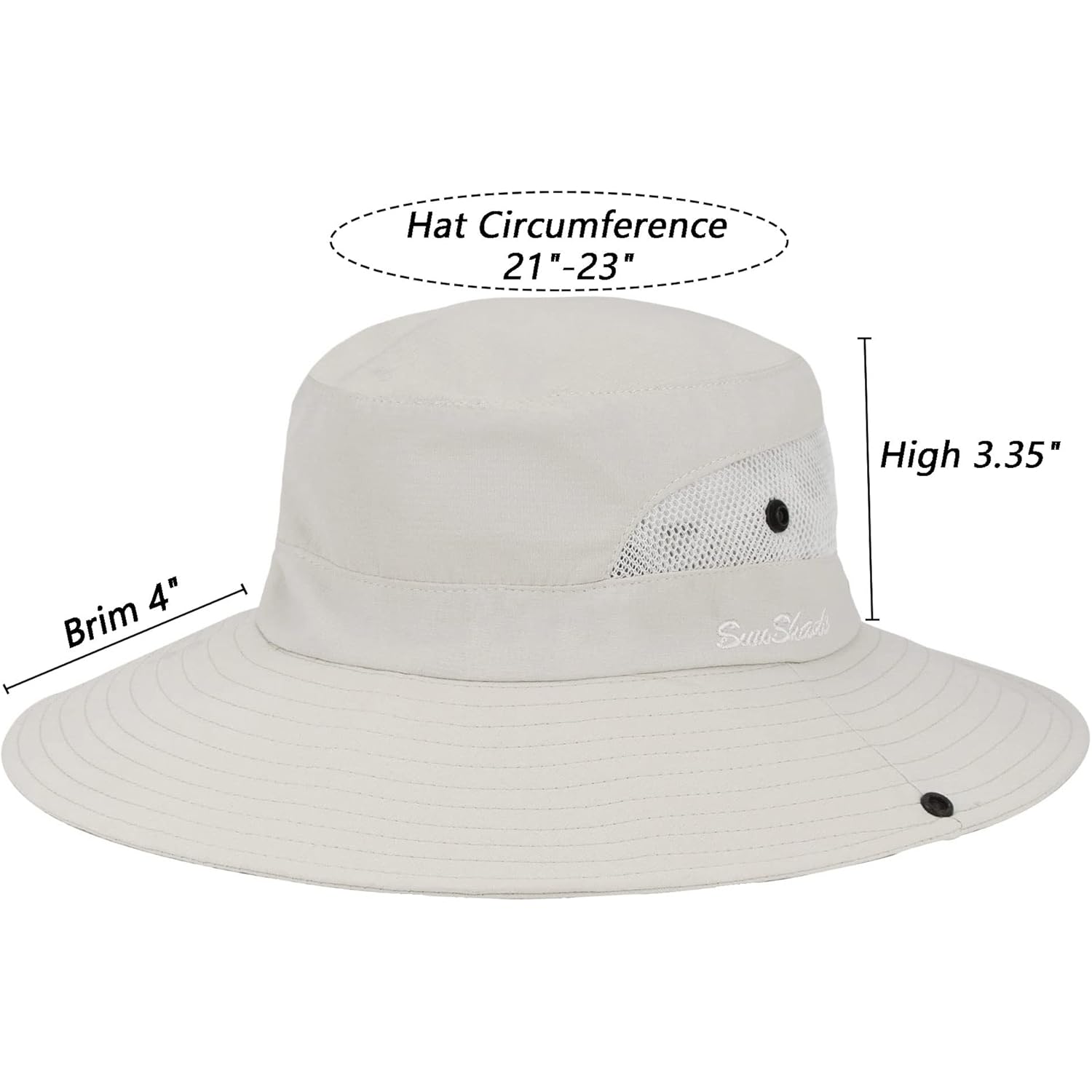 Womens Summer Sun-Hat Outdoor UV Protection Fishing Hat Wide Brim Foldable-Beach-Bucket-Hat with Ponytail-Hole