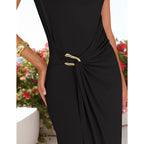 Zesica Women'S 2026 Summer Cap Sleeve Casual Bodycon Dress Elegant Wedding Guest Cocktail Party Formal Long Midi Dresses