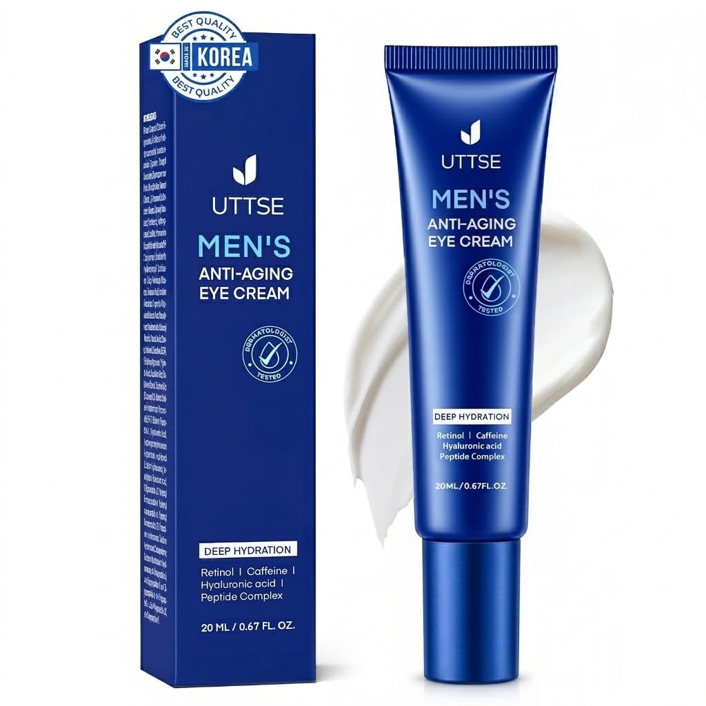 Men’S Anti Aging Eye Cream: With Caffeine, Retinol And Peptides – Eye Cream For Dark Circles, Puffiness & Wrinkles – Under Eye Cream Moisturizer For Men, Made In Korea