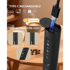 Circle Joy Rechargeable Handheld Milk Frother Wand With 3 Variable Speeds, 3 Whisks And Storage Box, Electric Drink Mixer For Latte, Cappuccino, Hot Chocolate, Eggs And Protein Powder, Black