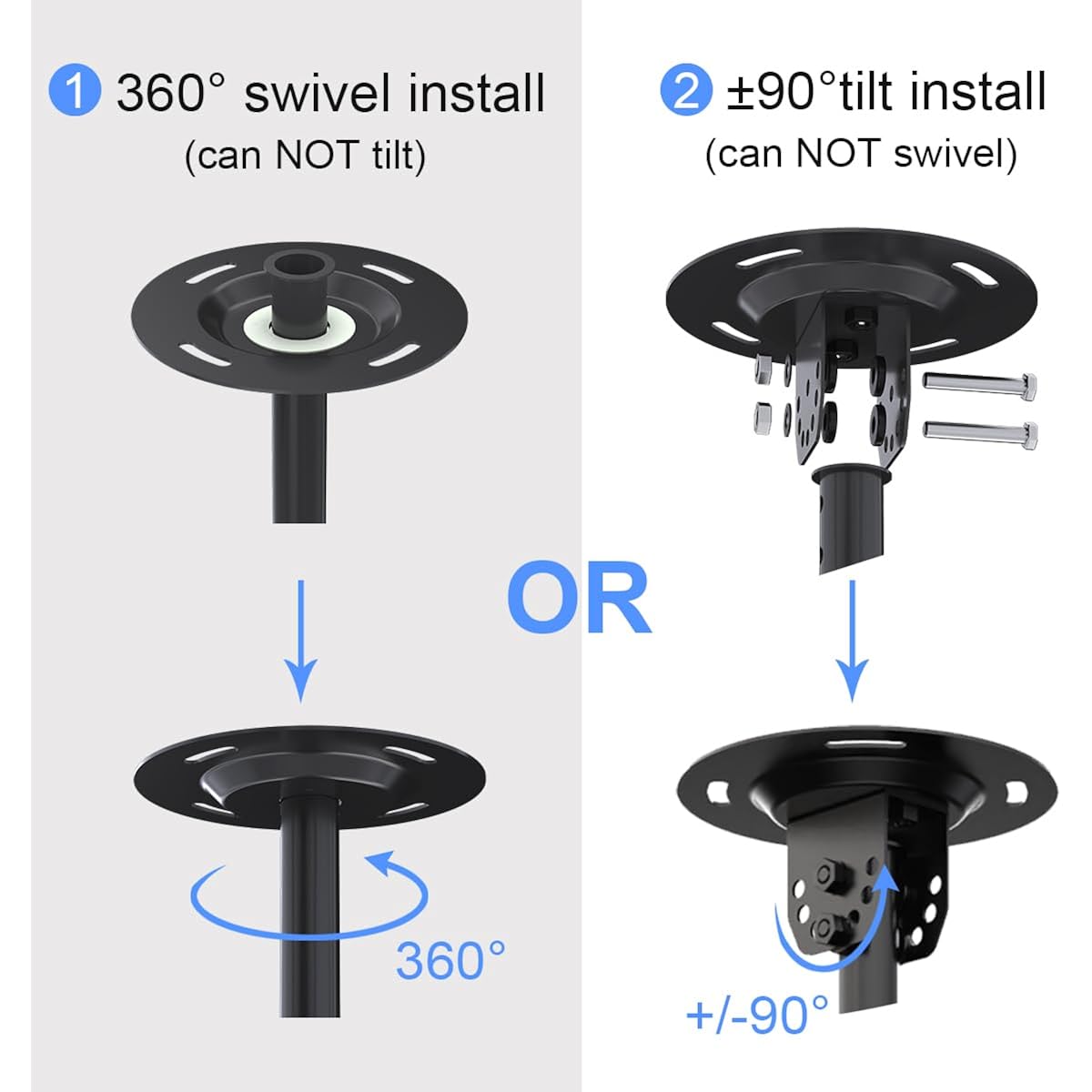 Suptek Ceiling Tv Mount Fits Most 26-65 Inch Lcd Led Plasma Panel Display With Max Vesa 400X400Mm Loaded Up To 45Kg/100Lbs Height Adjustable Mc4602