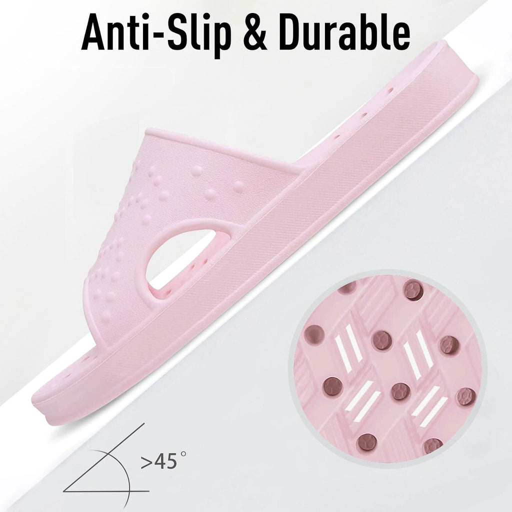 Shevalues Shower Shoes For Women Men With Arch Support Quick Drying Pool Slides Lightweight Beach Sandals With Drain Holes