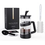 Rainbean Mini French Press Coffee Maker, 12 Oz, Camping Coffee Press Pot, Small French Press, Tea And Frothed Milk Press (Black, 12 Oz)