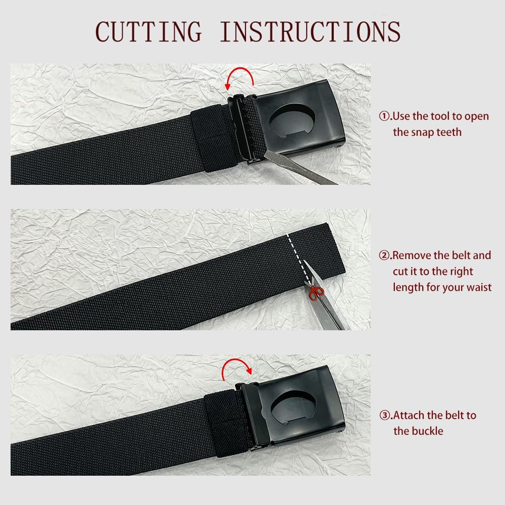 DOOPAI Canvas Web Belt with Stretch Flexibility, Elastic Belt Fit, Top Military Buckle - Adjustable, Cut to Fit
