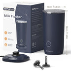 Simpletaste Milk Frother, 4-In-1 Electric Milk Frother And Steamer, Automatic Warm And Cold Foam Maker And Milk Warmer For Latte, Cappuccinos, Dark Blue
