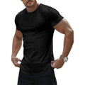 Jmierr Mens Short Sleeve T Shirt Summer Muscle Slim Fitted Crewneck Longline Tees Shirts For Gym Workout