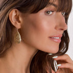 Hammered Teardrop Earrings for Women - Boho Dangling Statement Dangle Earrings, Elegant Textured Tear Drop Dangles in Gold Tone or Silver Tone