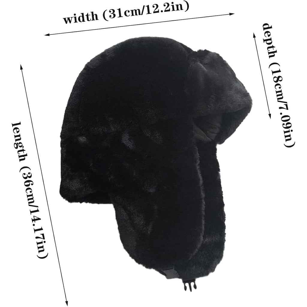 Winter Ushanka Russian Trapper Hats with Ear Flaps,Warm Full Hood Earflap Hat for Men and Women Windproof Fluffy Hats