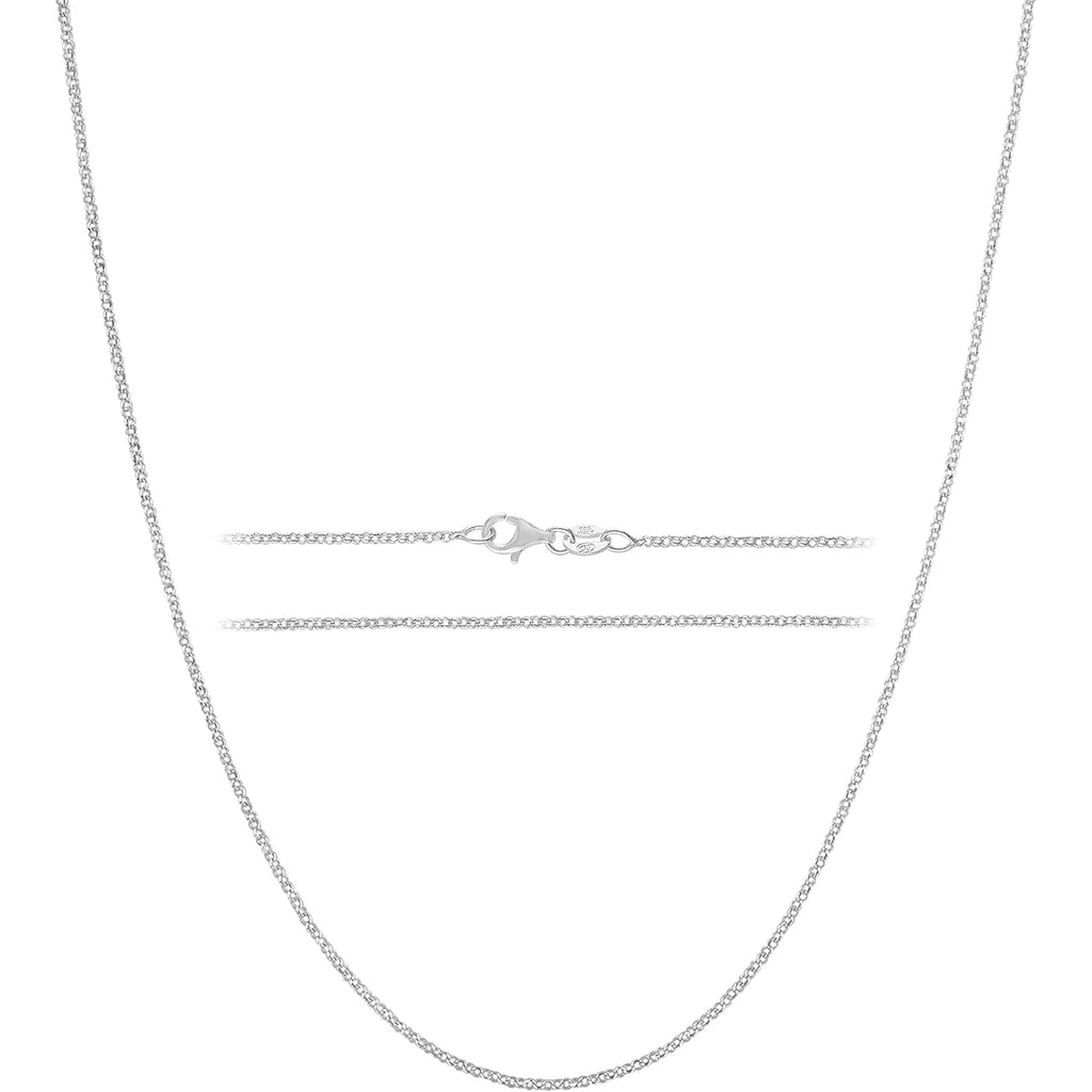 KISPER Solid 925 Sterling Silver Chain Necklace for Women Thin & Secure - Italian 1.6mm Diamond Cut Cable Link with Lobster Clasp - Made in Italy (16-30 Inch)