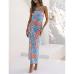 Realtix Satin Silk Backless Tube Tops Maxi Dress For Women Low Back Hollow Out Elegant Strapless Long Dresses Wedding Guest