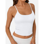 Trendy Queen Womens Summer Double Lined Adjustable Spaghetti Strap Tank Top