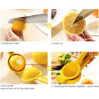 Y-Me Manual Juicer Citrus Lemon Squeezer, Fruit Juicer Lime Press Metal, Professional Hand Juicer Kitchen Tool(Yellow）