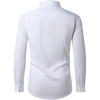 Men'S Dress Shirts Long Sleeve Stretch Wrinkle Free Wedding Formal Business Button Down Shirt