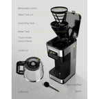 SHARDOR 10-Cup Programmable Coffee Maker, Regular & Strong Brew Drip Coffee Machine for Home and Office, Auto Shut Off, Permanent Filter, Silver