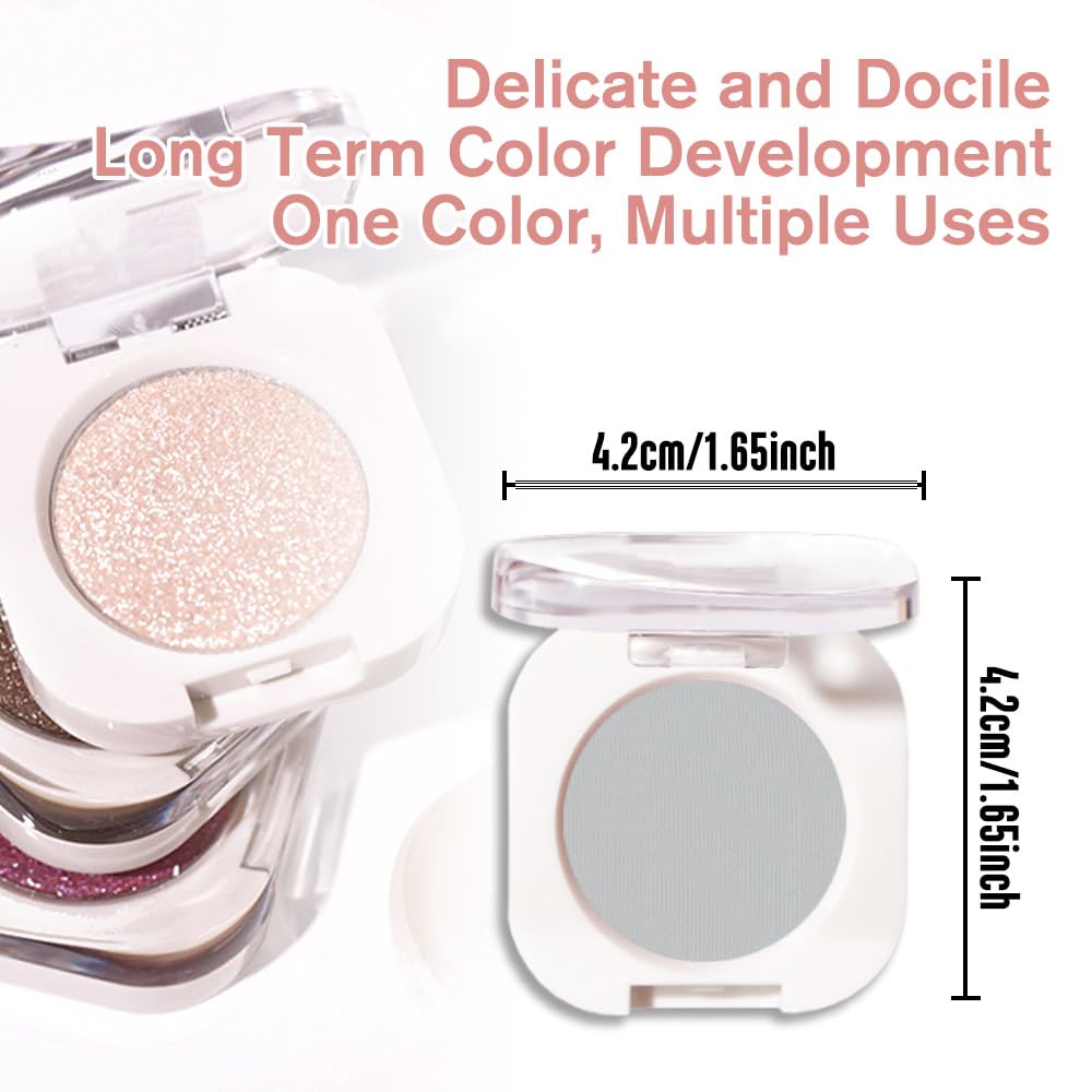 Dusty Grey Single Matte Eyeshadow Makeup, Neutral Powde Eye Shadow for Older Women, Smoky Gray Grey Matte Singles Eyeshadow Palette Pigmented Waterproof,Girls Monochrome Eyeshadows Gift 28