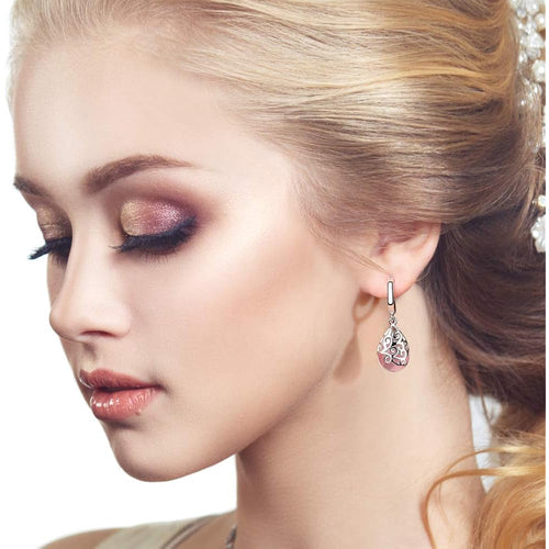 12 Pairs Teardrop Druse Crystal Drop Dangle Earrings for Women Cubic Zirconia Huggie Hoop Earring Jewelry Set Christmas Gifts