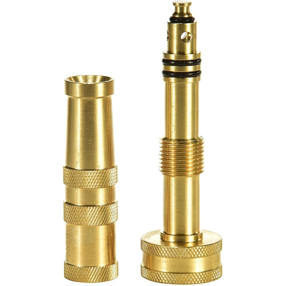 Heavy-Duty Brass Hose Nozzle, Adjustable Twist Hose Nozzle, Jet Sweeper Nozzle, Garden Sprayer | Jet Sweeper Nozzle, Garden Sprayer