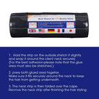 Disposable Paper Barber Neck Strips - 5 Rolls 500 Strips Black Professional Stretchy Paper Neck Band for Salon Haircut Styling