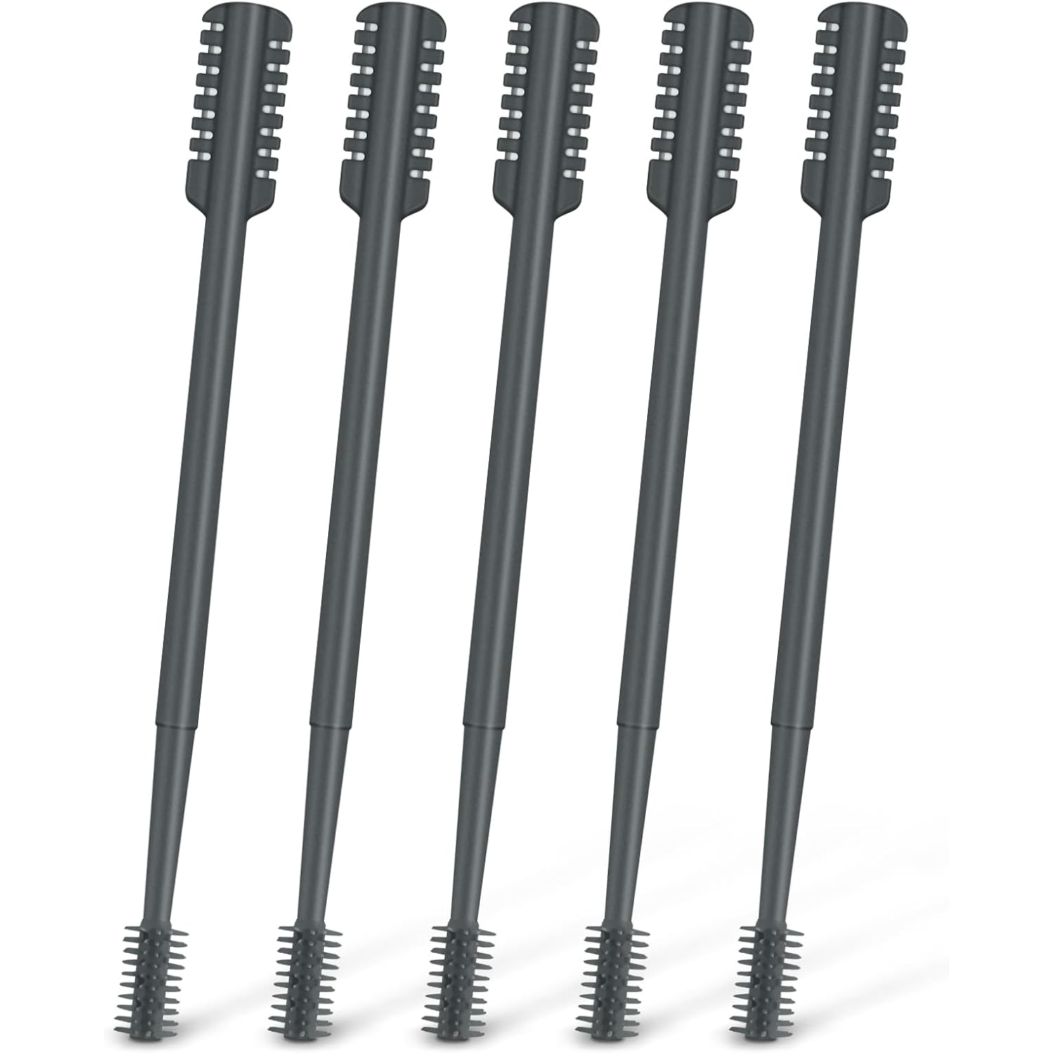 5PCS 2-in-1 Nasal Hair Cutter, Double-Sided Nose Hair Trimmer Upgrade, Manual Nose Trimmer Portable with Soft Cleaning Brush for Women and Men (Gray)
