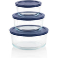 Pyrex Simply Store (3-Pack) Glass Food Storage Containers Set, (2, 4 & 7 Cup) Meal Prep Containers With Plastic BPA-Free Lids, Dishwasher & Microwave Safe