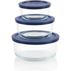 Pyrex Simply Store (3-Pack) Glass Food Storage Containers Set, (2, 4 & 7 Cup) Meal Prep Containers With Plastic BPA-Free Lids, Dishwasher & Microwave Safe