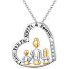 FLYOW Mothers Day Gifts for Women, Sterling Silver Mom Nana Grandma Heart Necklace, Birthday Mothers Day Jewelry Gifts for Mom Grandma Wife from Daughter Son