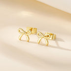 Mothers Day Gifts for Mom Daughter - Gold Earrings for Women Girls Bow Earring Jewelry Huggie Hoop Stud Earrings Hypoallergenic CZ Pearl Drop Bow Earring Gifts for Girls Wedding Birthday Gifts