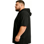 Men'S Big And Tall Short Sleeve Hoodie 4Xl-8Xl Cotton Blend Quarter Zip Lightweight Stretchy Hooded T-Shirt For Summer | Lightweight, Breathable And Soft, Relaxed Fit, Zip Up, No Fading, No Shrinking, Summer, Casual, Outdoor, Hiking, Walking