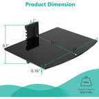 Wali Floating Tv Shelf, 1 Tier Glass Projector Shelf For Dvd Players, Routers, Game Consoles, Cable Boxes, Living Room Decor, Wall Mount Shelves Hold Up To 17.6Lbs (Cs201B), 1-Shelf, Black