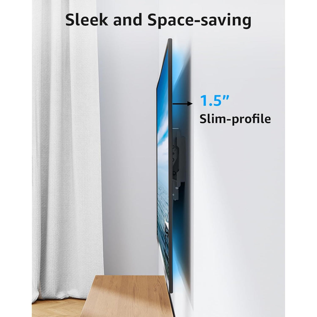 MOUNTUP TV Wall Mount Tilting TV Mount Bracket for Most 37-82 Inch Flat Screen/Curved Low Profile Wall Mount Saving Space Max VESA 600x400mm Hold up to 132 lbs Fit 16" 18" 24" Stud