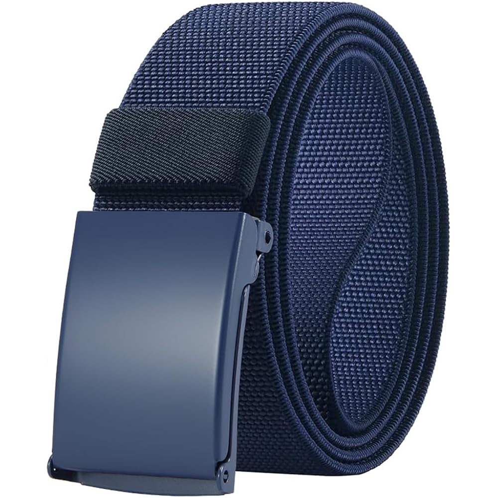 Canvas Web Belt With Stretch Flexibility, Elastic Belt Fit, Top Military Buckle - Adjustable, Cut To Fit
