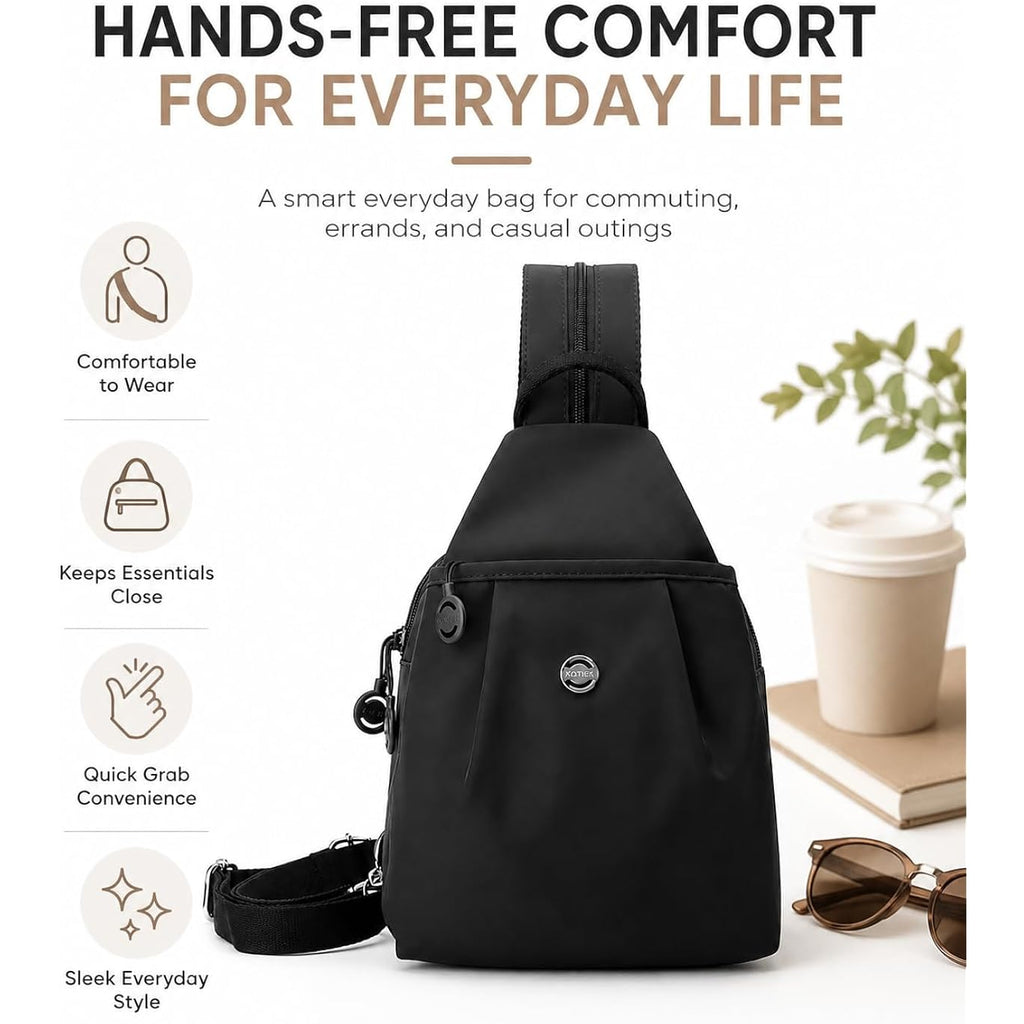 Sling Backpack For Women, Water-Resistant Crossbody Chest Bag For Travel, Work, Gym, Students & Daily Use