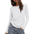 Cicy Bell Womens Long Sleeve Shirts Casual Loose Fit Crew Neck Seam Tunic Tops Fall Basic Tees