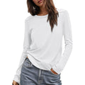 Cicy Bell Womens Long Sleeve Shirts Casual Loose Fit Crew Neck Seam Tunic Tops Fall Basic Tees