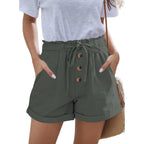 Womens Shorts 2026 Comfy Summer Drawstring High Waist Cotton Shorts for Women Trendy(S-2XL)