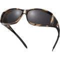 Polarized Sunglasses Fit Over Glasses for Men Women, Wraparound Sun Glasses UV400 Protection for Driving Fishing A07 Beige Tortoise Frame/Grey Lens
