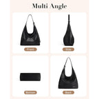 Missnine Hobo Bags Purses For Women, Soft Shoulder Bag Vegan Leather Tote Crossbody Purse Ladies Slouchy Handbag With Pouch