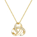 Chantel Yorke Gold Necklace for Women Trendy Love Knot Infinity Interlocking Knot Necklaces 14K Gold Pendant Necklace for Women Cubic Zirconia Necklaces 18in+5cm Adjustable Chain