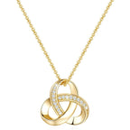 Chantel Yorke Gold Necklace for Women Trendy Love Knot Infinity Interlocking Knot Necklaces 14K Gold Pendant Necklace for Women Cubic Zirconia Necklaces 18in+5cm Adjustable Chain
